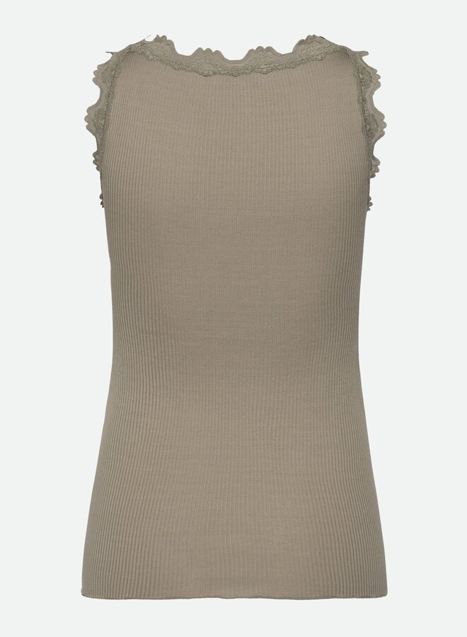 Babette U-Neck Long Lace Top - Laurel Oak