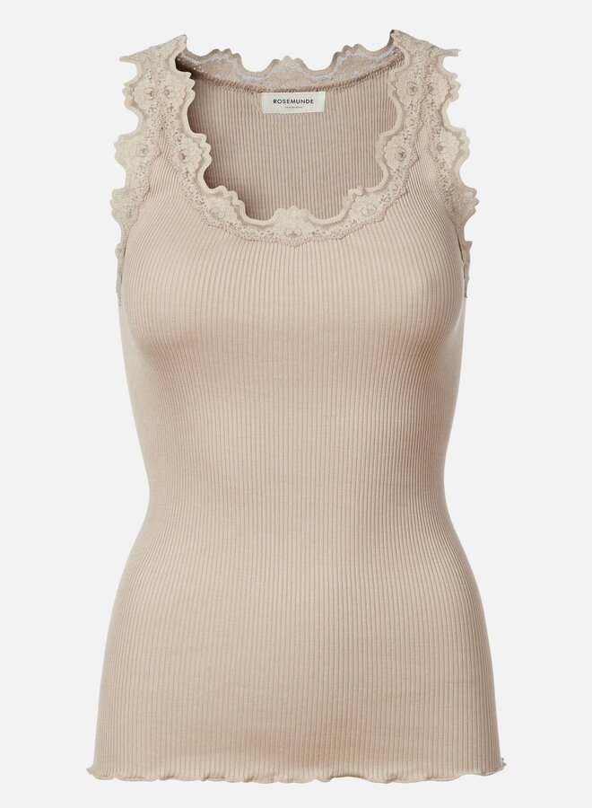 Babette Silk Top U-Neck | Cacao