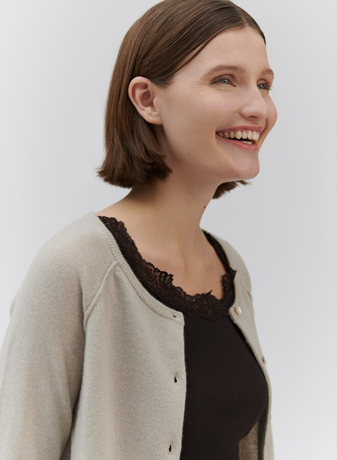 Wool & Cashmere Cardigan - Silver Lining