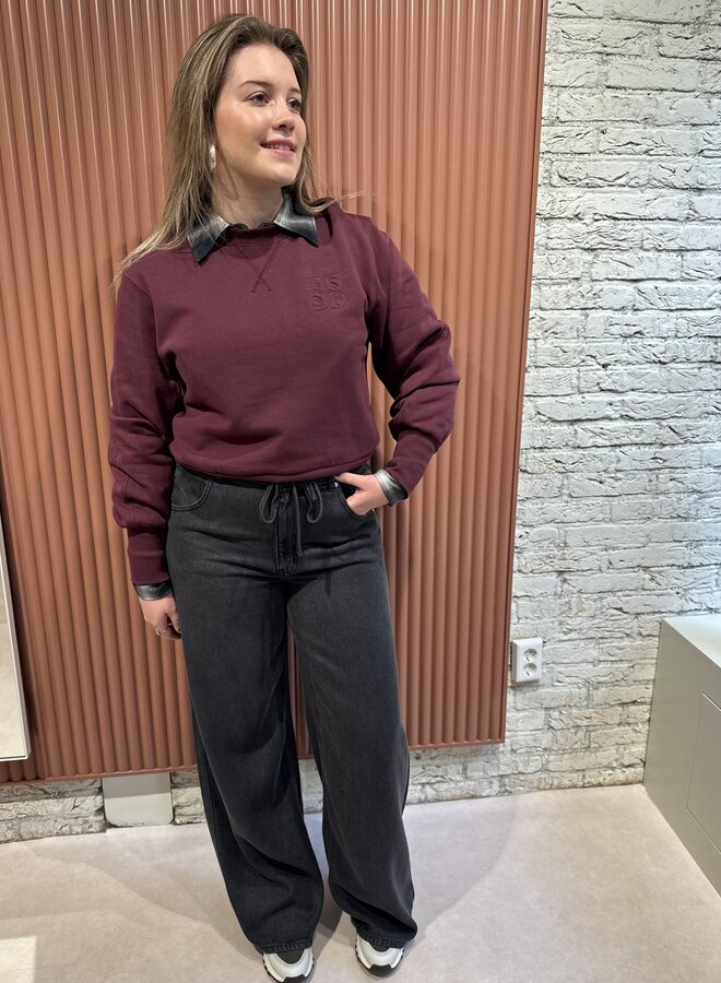 Lison Logo Sweater | Mulberry Red