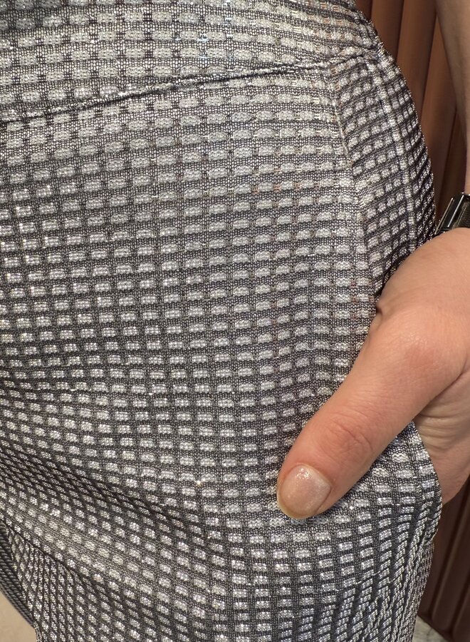 Aremi metallic straight leg pants | Silver