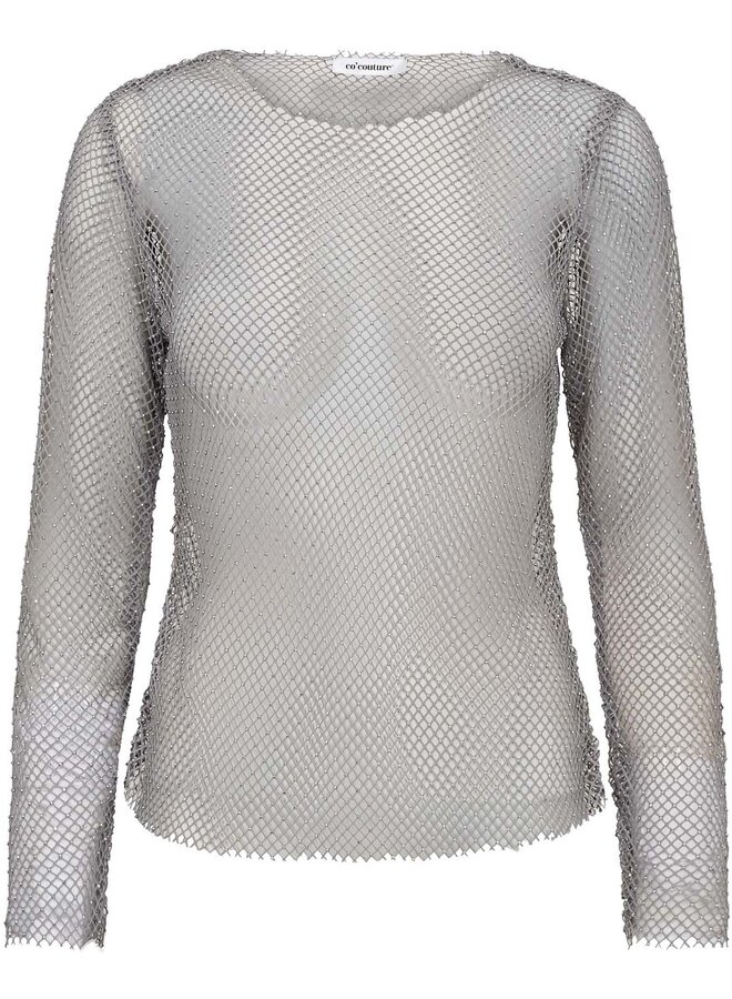Krystal Net Blouse | Silver