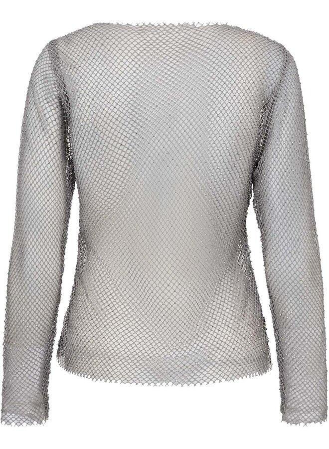 Krystal Net Blouse | Silver