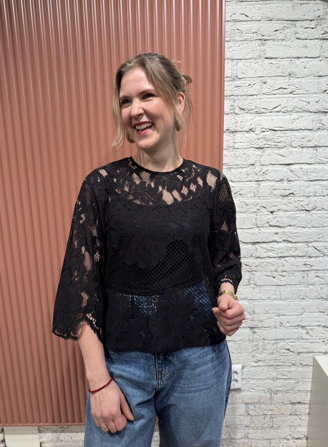 Havana 3/4 Blouse | Black