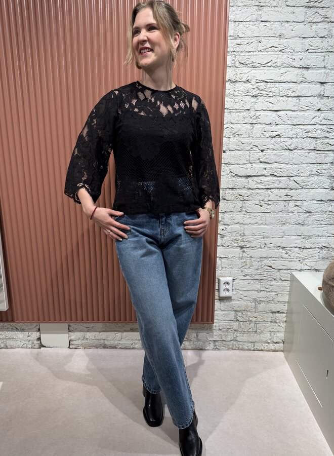 Havana 3/4 Blouse | Black