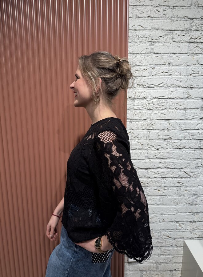 Havana 3/4 Blouse | Black