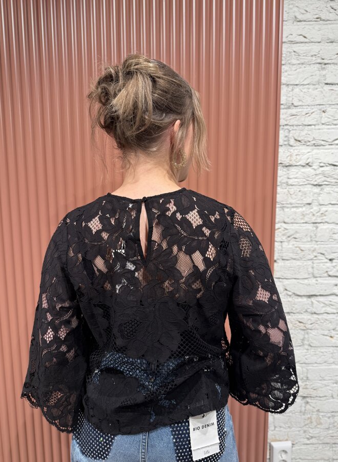 Havana 3/4 Blouse | Black