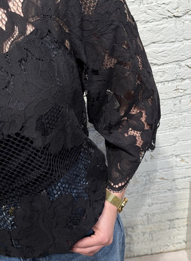 Havana 3/4 Blouse | Black