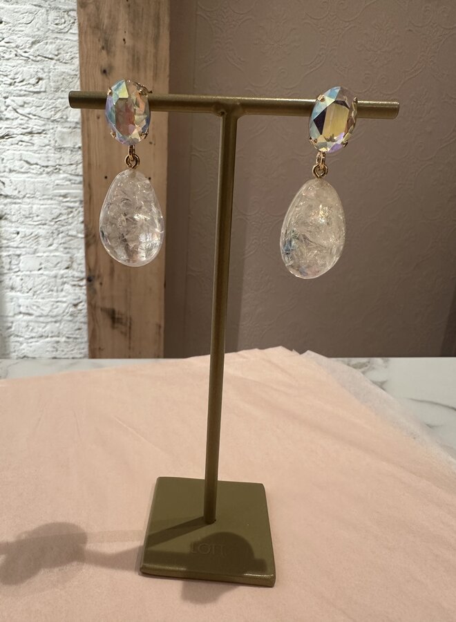 Oval Drop Crystal Flakes S | Holo