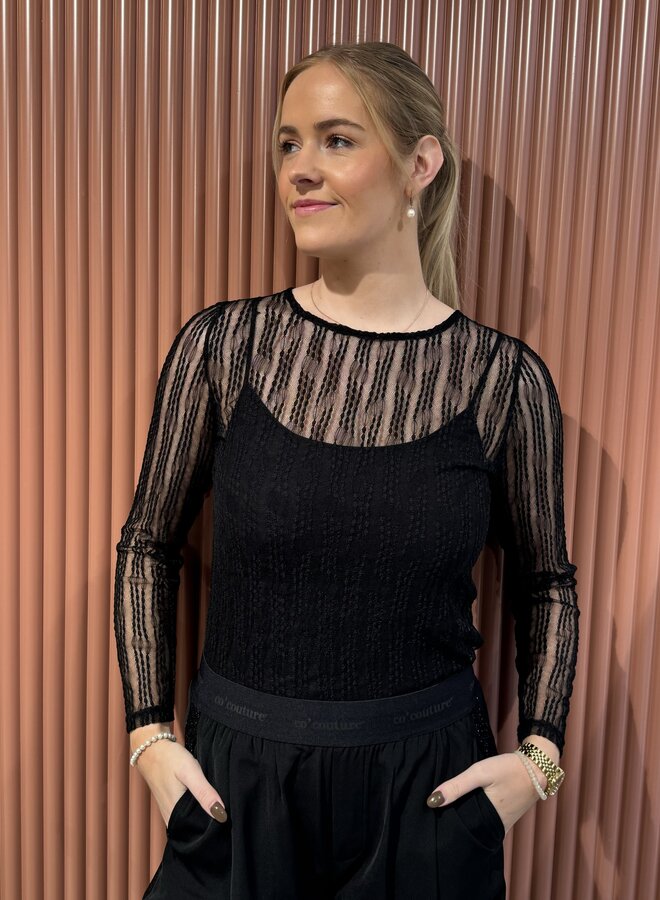 Barb O-Neck Blouse | Black