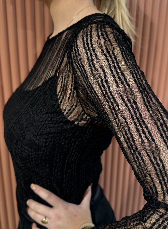 Barb O-Neck Blouse | Black