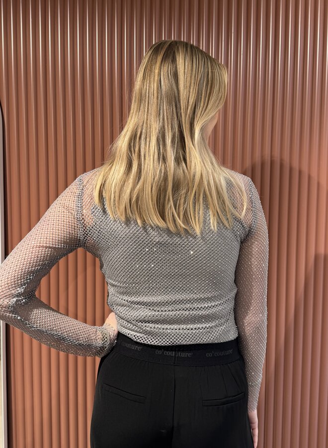 Krystal Net Blouse | Silver
