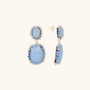 Pendant earring Double | M | Crystal Blue