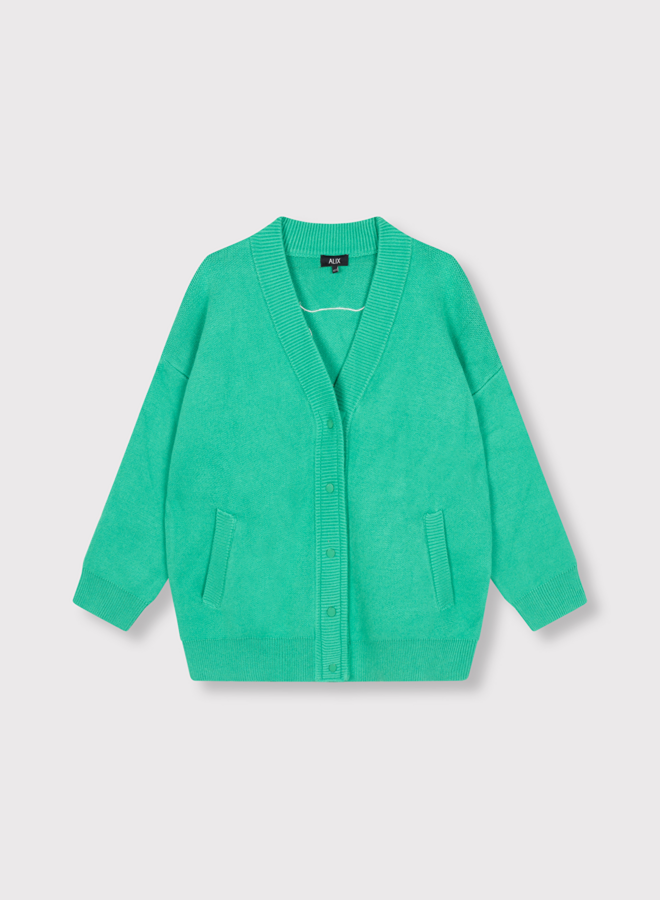 Heavy cardigan | Bright green