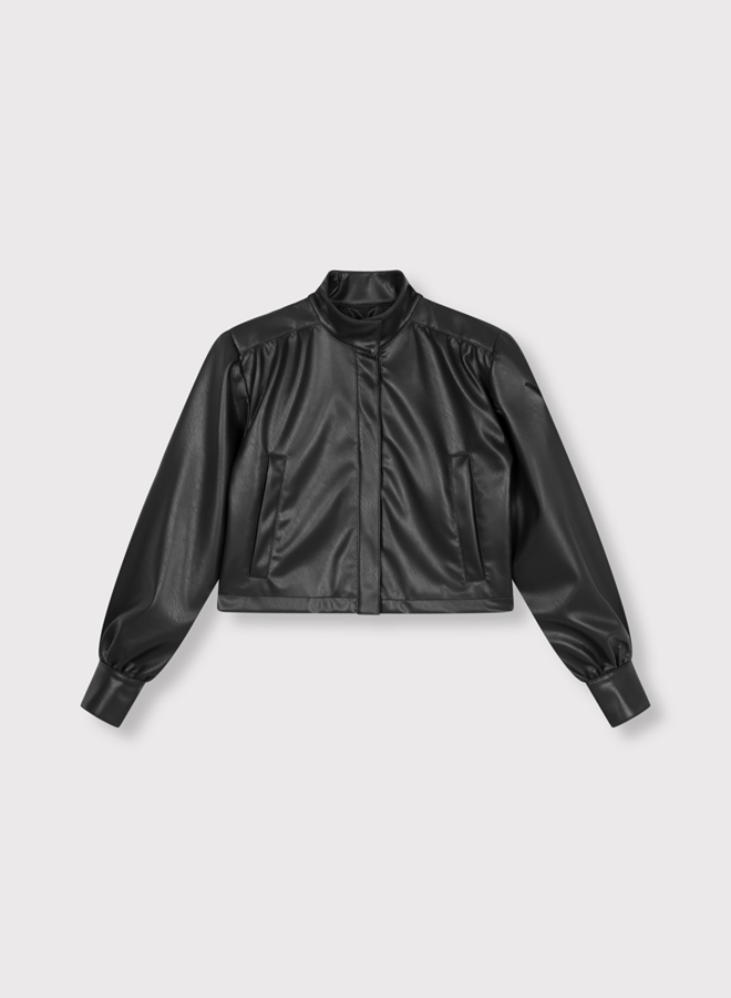 Faux leather jacket | Black