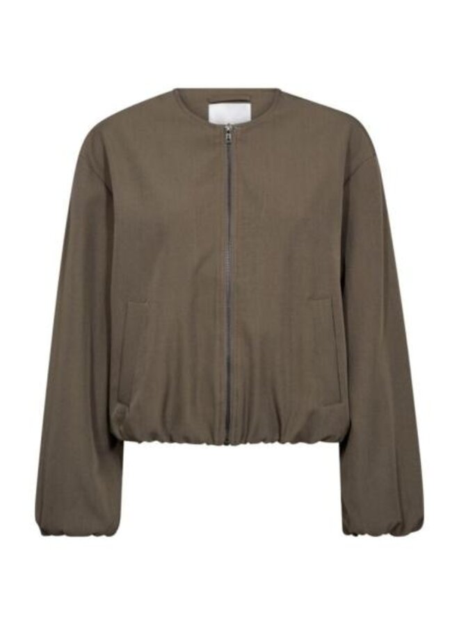 Luna Balloon Zip Jacket | Walnut