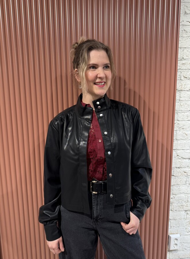 Faux leather jacket | Black