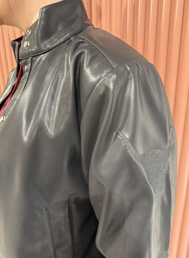 Faux leather jacket | Black