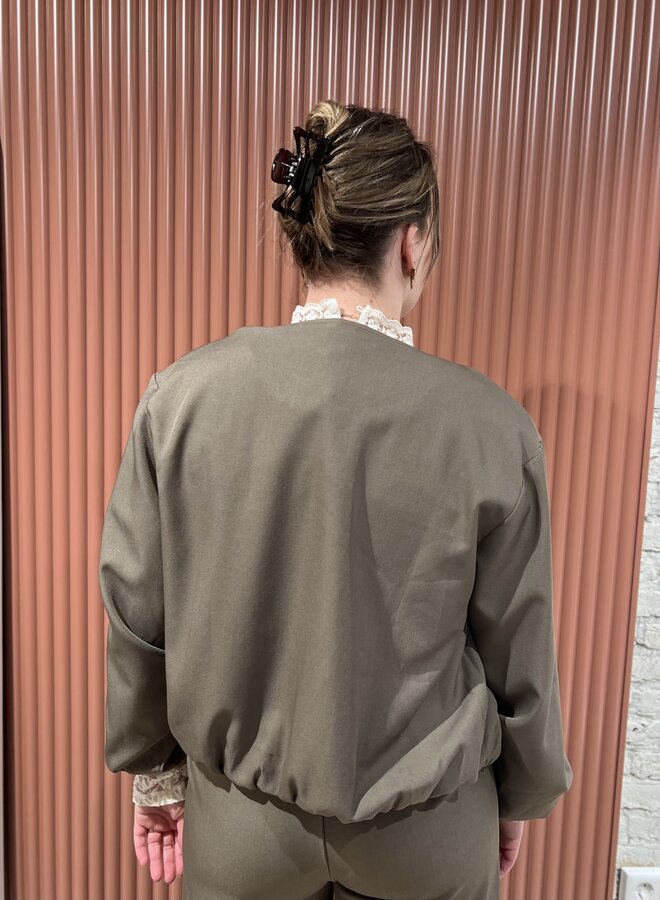 Luna Balloon Zip Jacket | Walnut