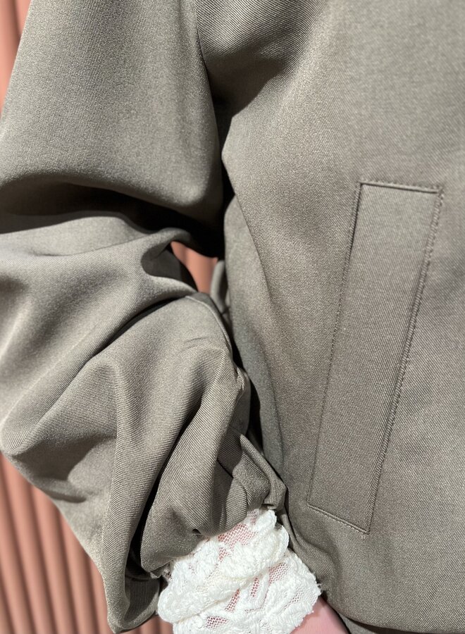 Luna Balloon Zip Jacket | Walnut