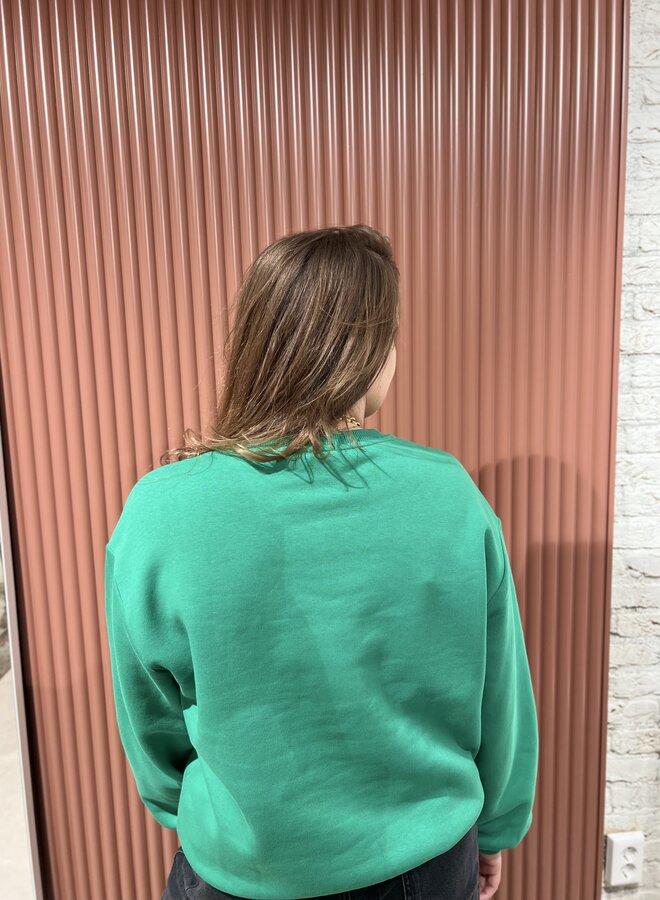 Embroidered A sweater | Bright green