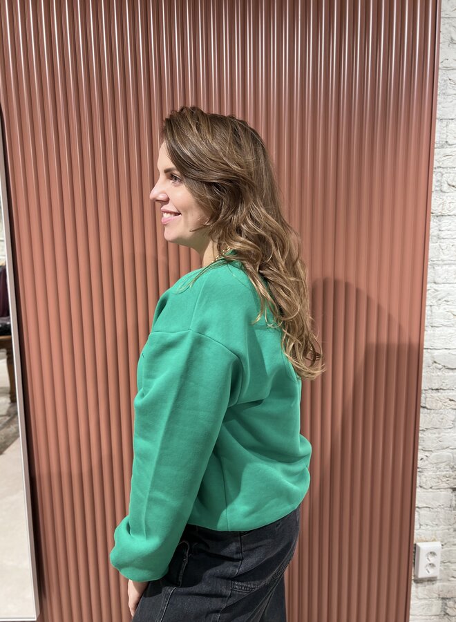 Embroidered A sweater | Bright green