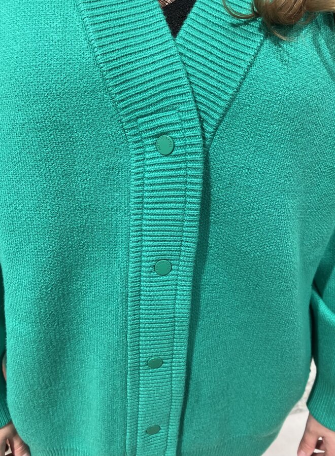 Heavy cardigan | Bright green