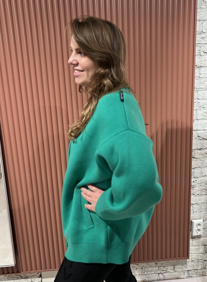 Heavy cardigan | Bright green