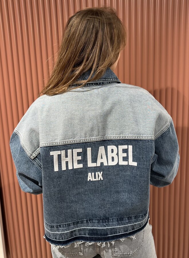 Mix denim blouse | Light blue denim