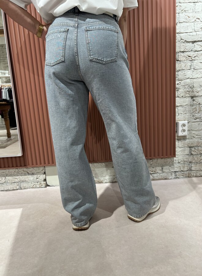 Mix denim pants | Light blue denim