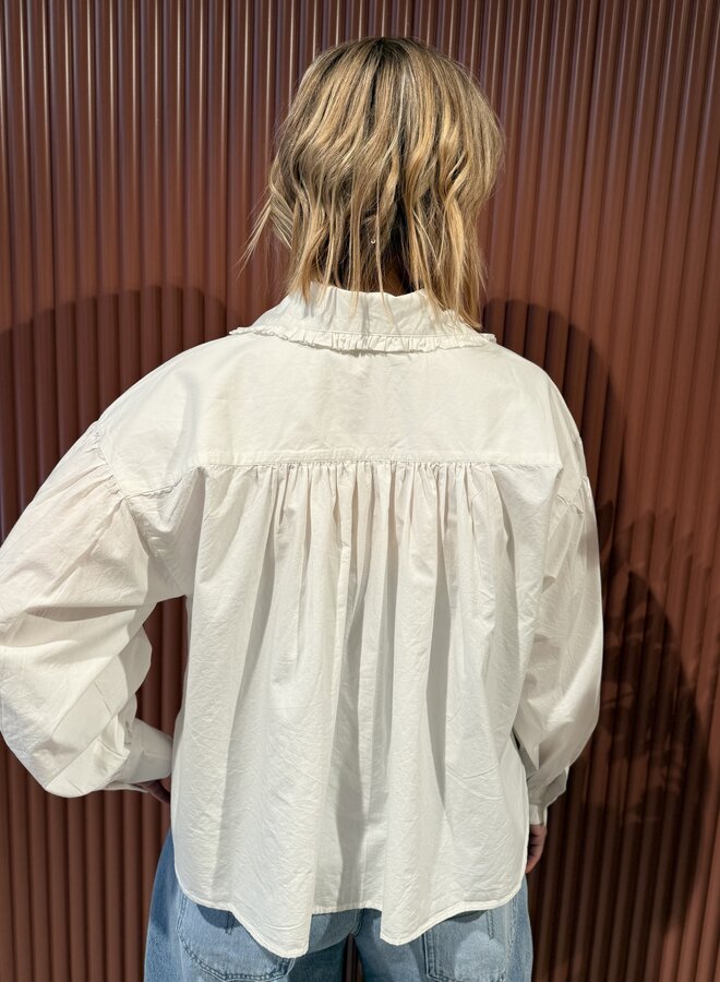 Semmy Poplin Blouse | White