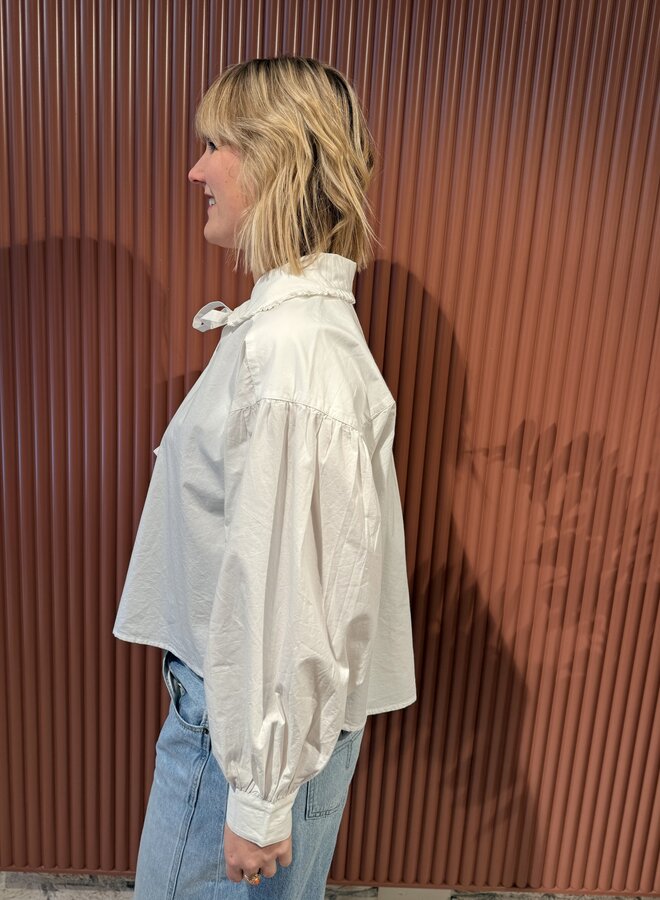 Semmy Poplin Blouse | White