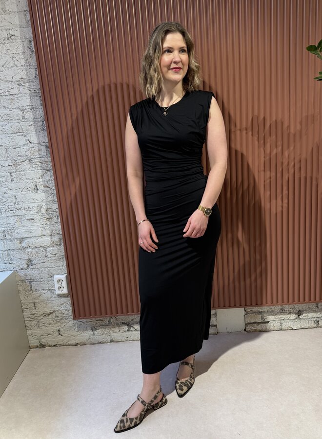 Billie Drape Long Dress | Black