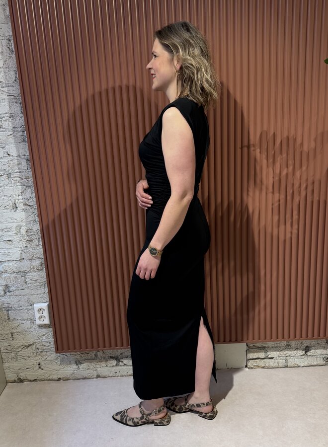 Billie Drape Long Dress | Black