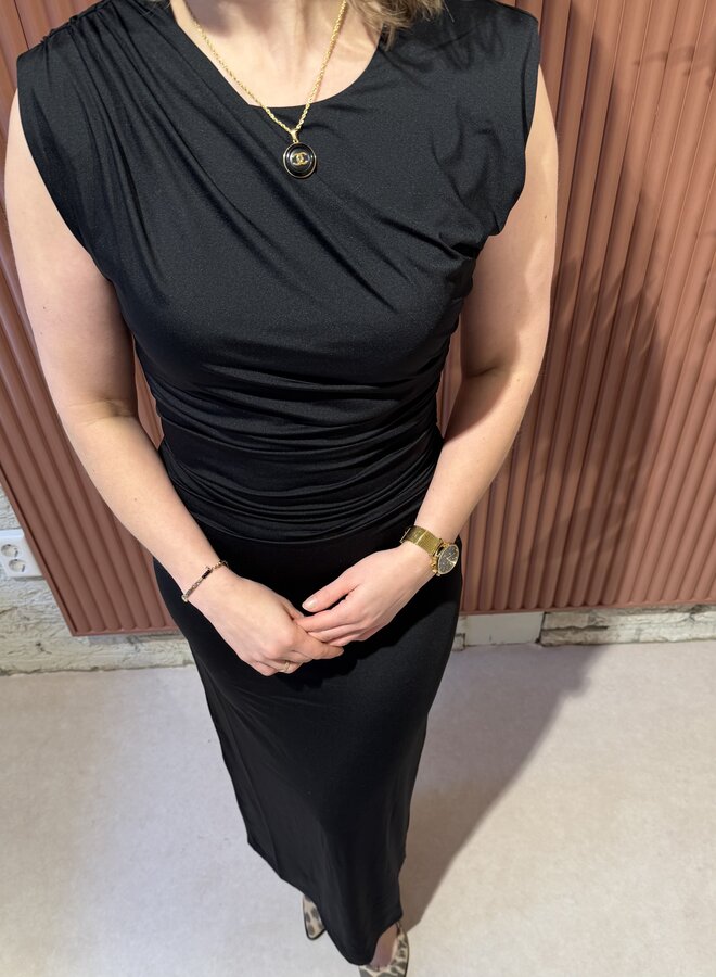 Billie Drape Long Dress | Black