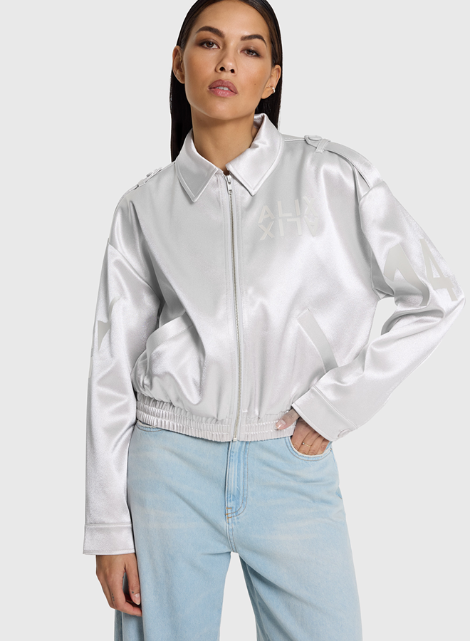 Shiny Artwork Jacket | Silver