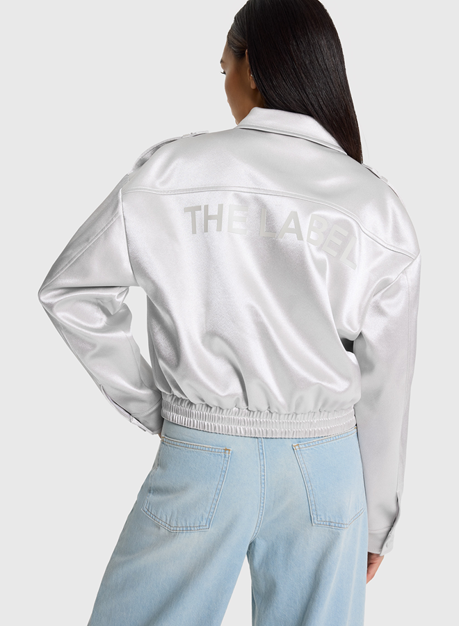 Shiny Artwork Jacket | Silver