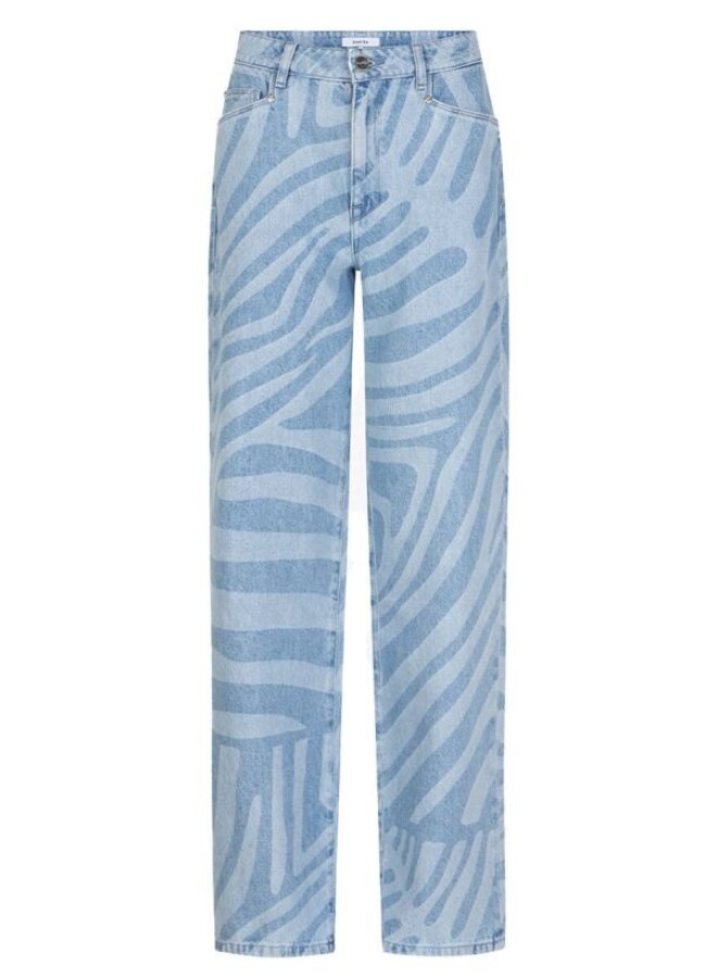 Nuit Wide Leg Printed Jeans | Skywash Blue