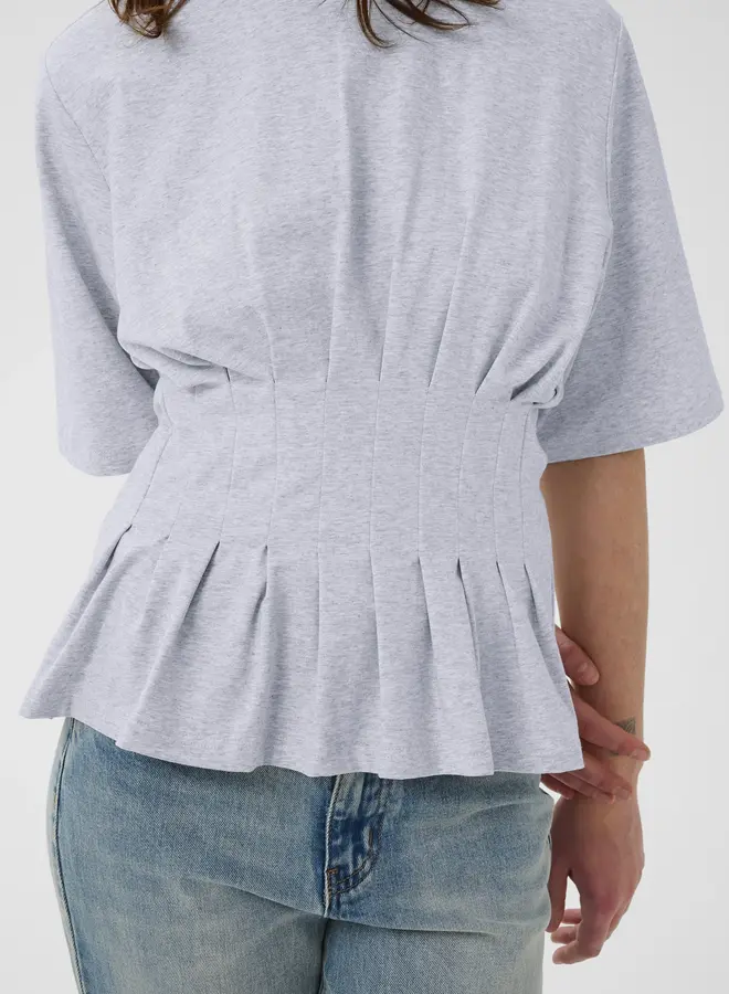 Inez tee | Ultra light grey mélange