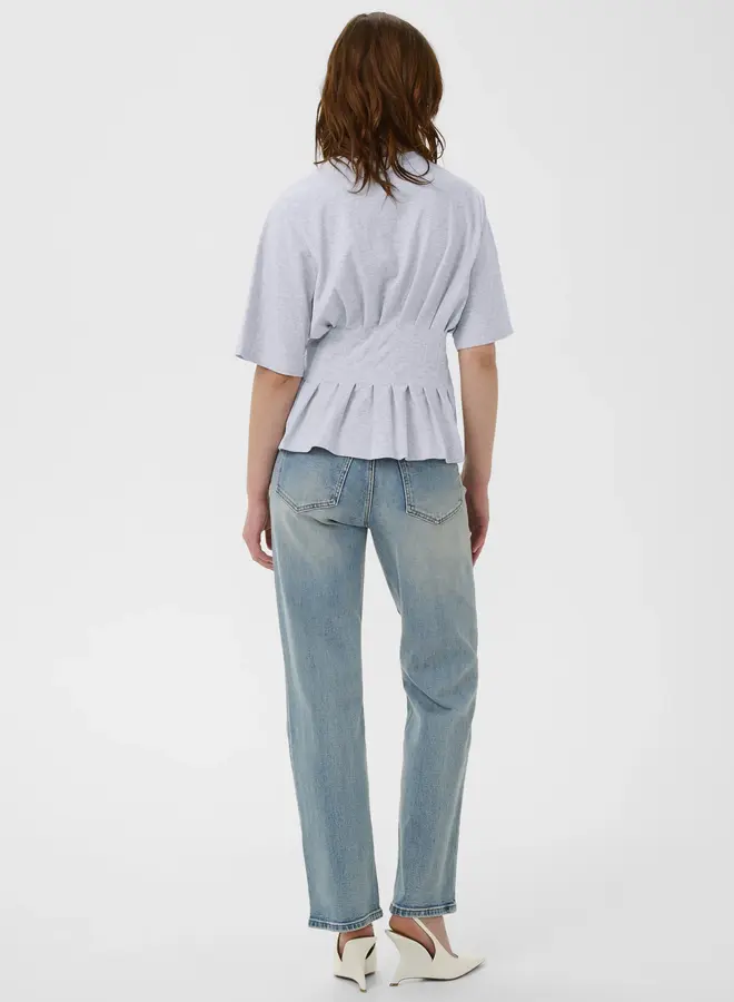 Inez tee | Ultra light grey mélange