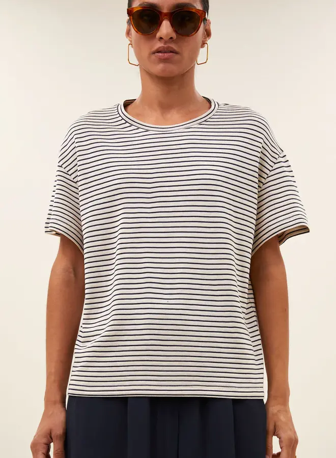 Mace small stripe top | Admiral blue stripe