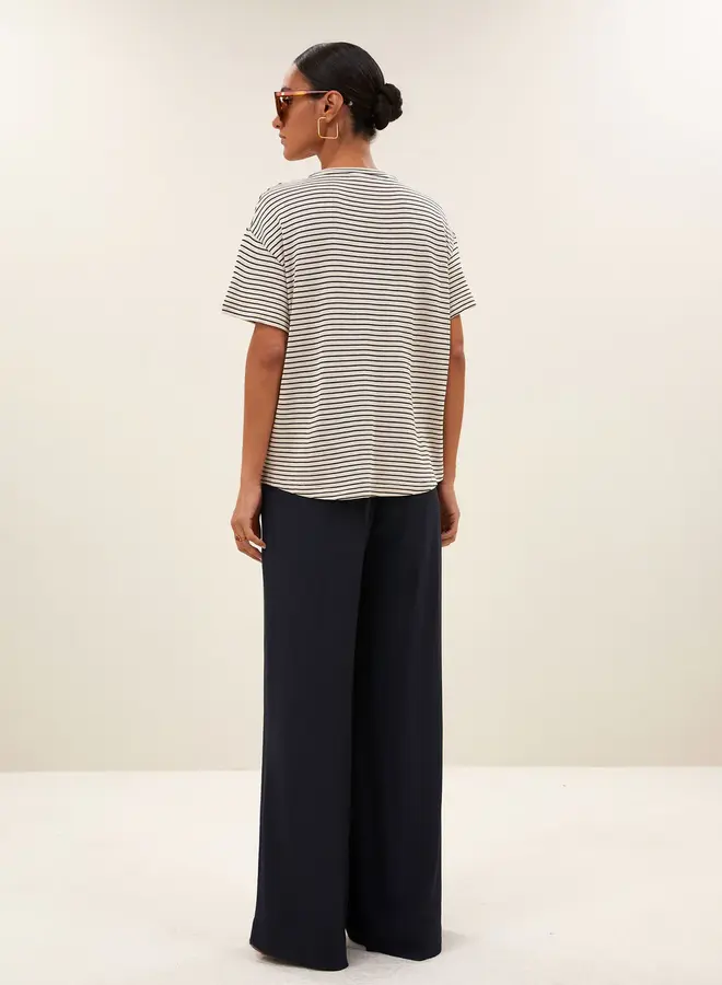 Mace small stripe top | Admiral blue stripe