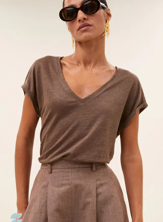 Momi linen top | Iced coffee