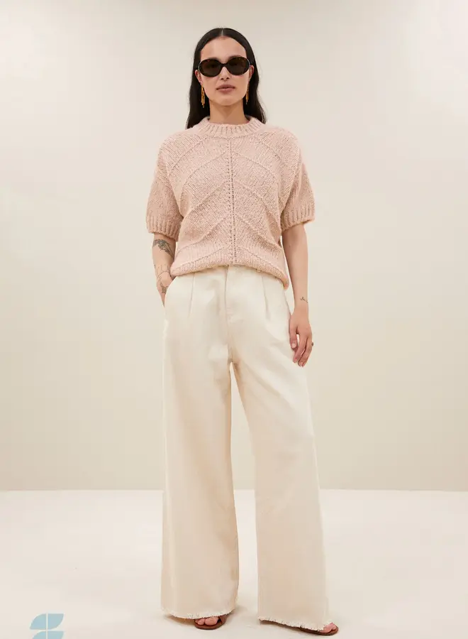 Lux grain jeans | Raw white