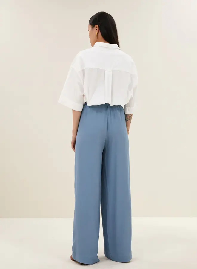 Benji viscose pants | Blue stone