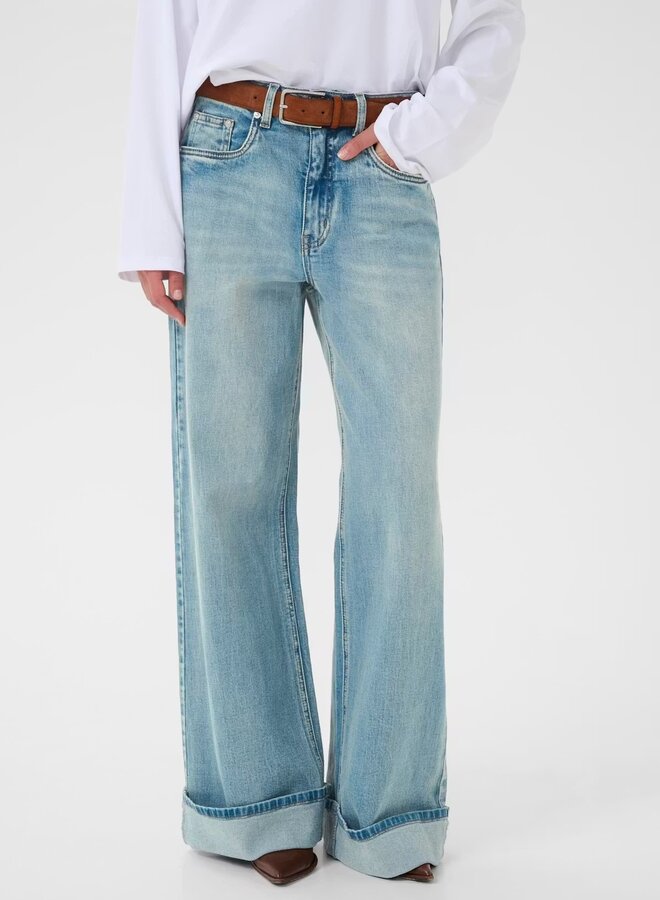 Sara HW wide jeans | Washed blue