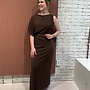 Aliki asymmetrical maxi dress | Chocolate Brown