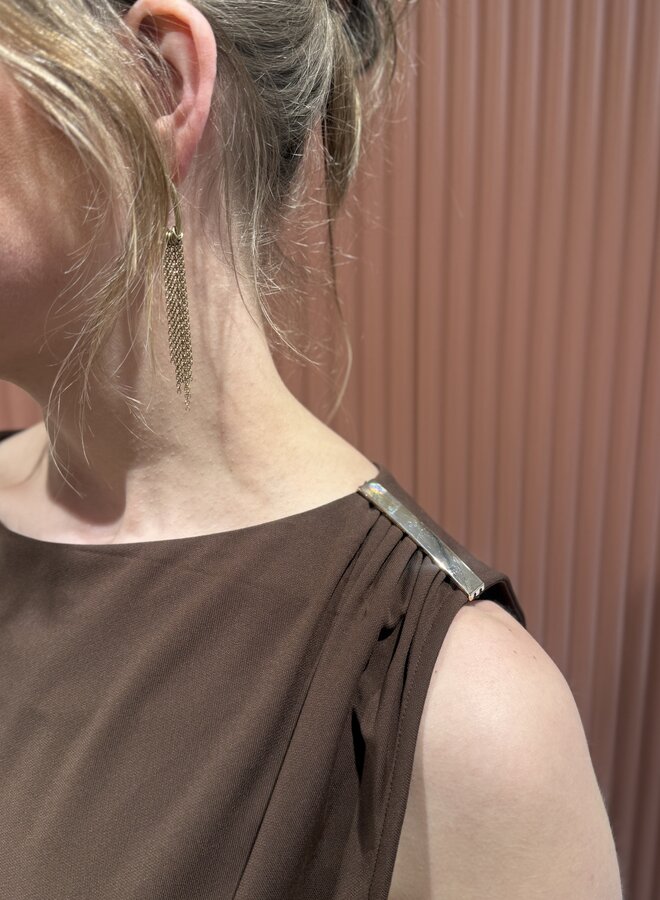 Aliki asymmetrical maxi dress | Chocolate Brown