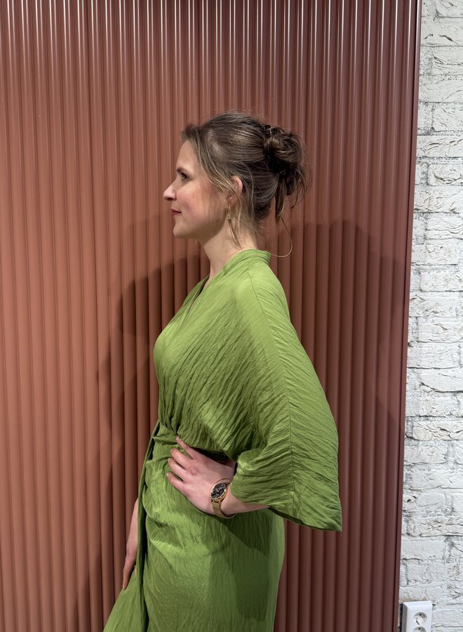 Bradshaw pleated long dress | Green Lush