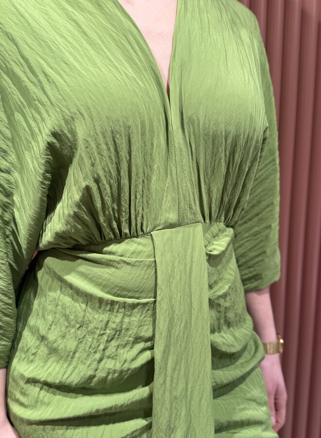 Bradshaw pleated long dress | Green Lush